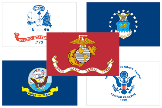 U.S. Military 5 Flag Nylon Set - 3'x5'